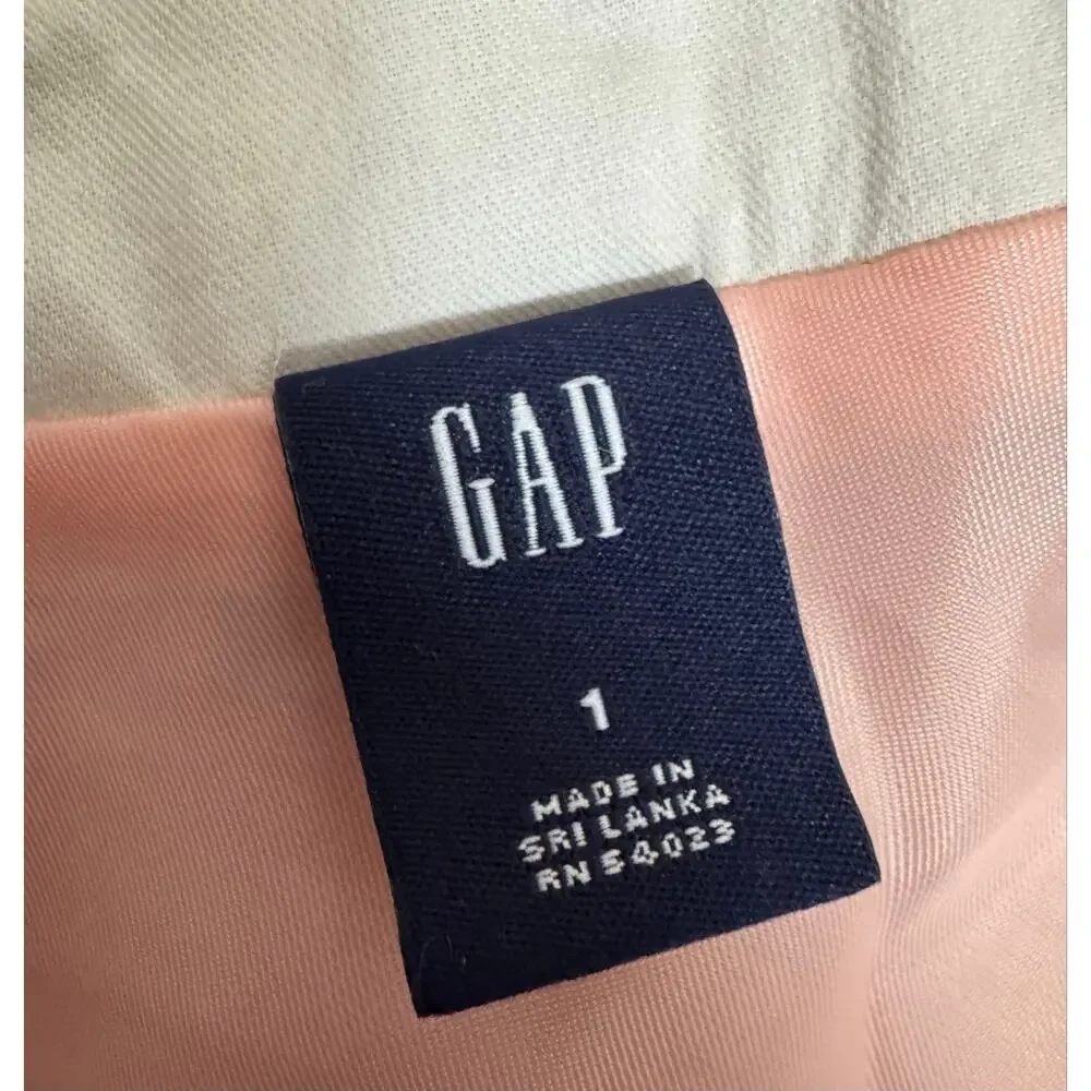 Y2K GAP Tweed Mini Skirt Pink Wool Blend Ruffle Hem Size 1